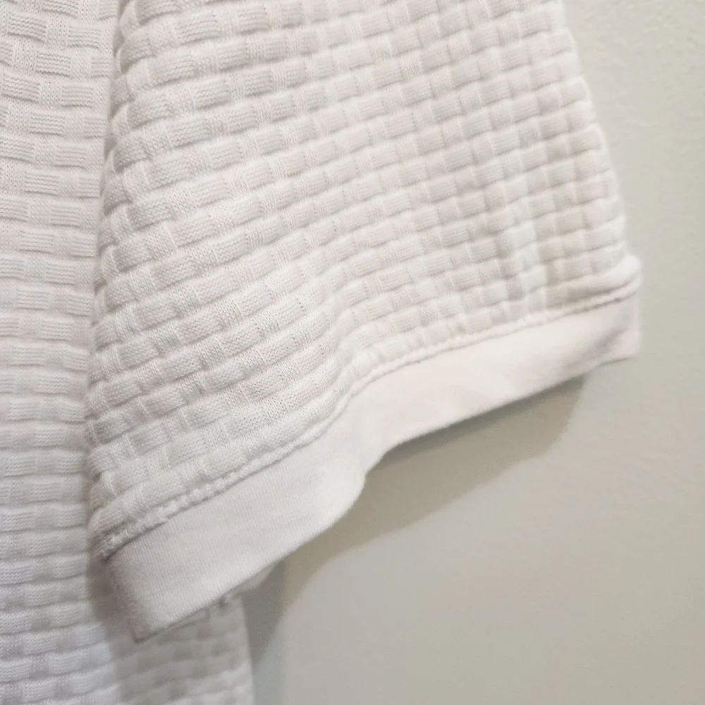 Ted Baker Basketweave Crewneck Shirt In White Size 3, U.S. Medium - Picture 8 of 11